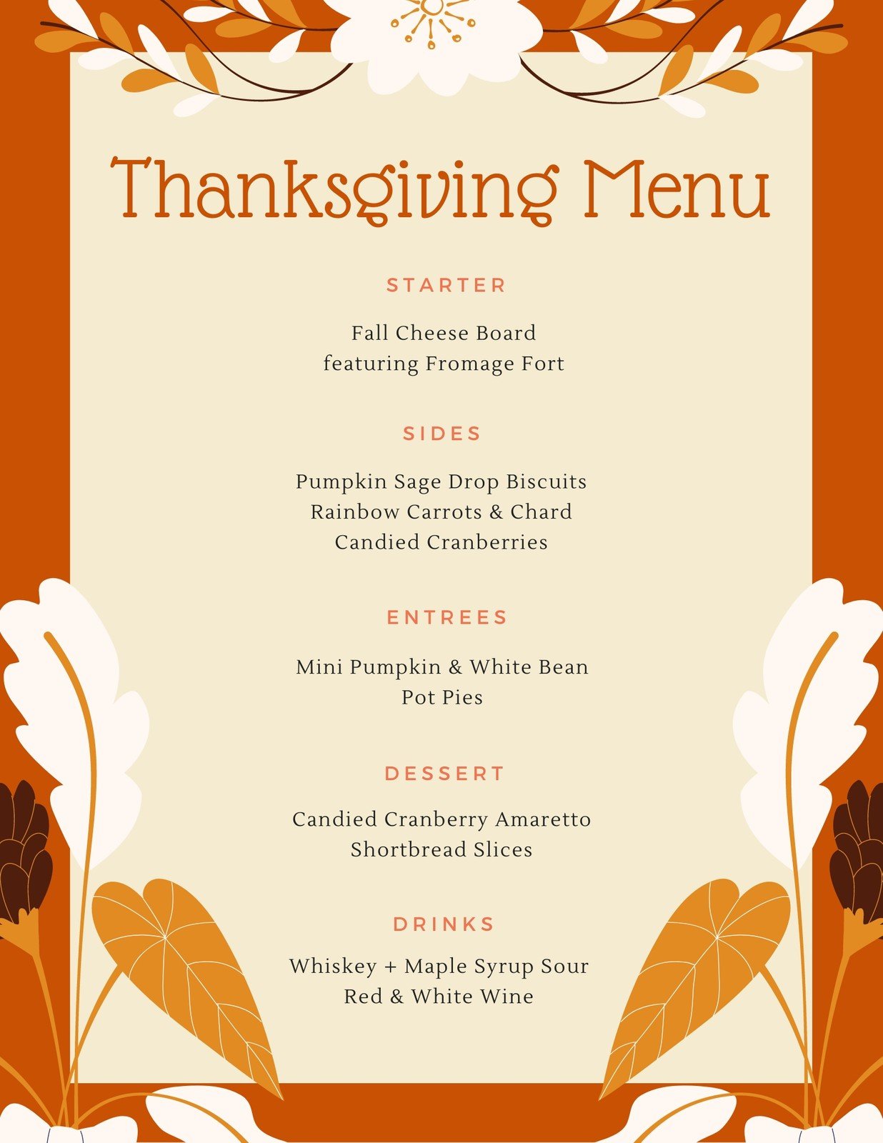 Free printable, customizable Thanksgiving menu templates  Canva Intended For Thanksgiving Menu Template Printable