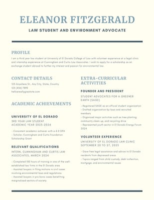 Scholarship Resume Template from marketplace.canva.com