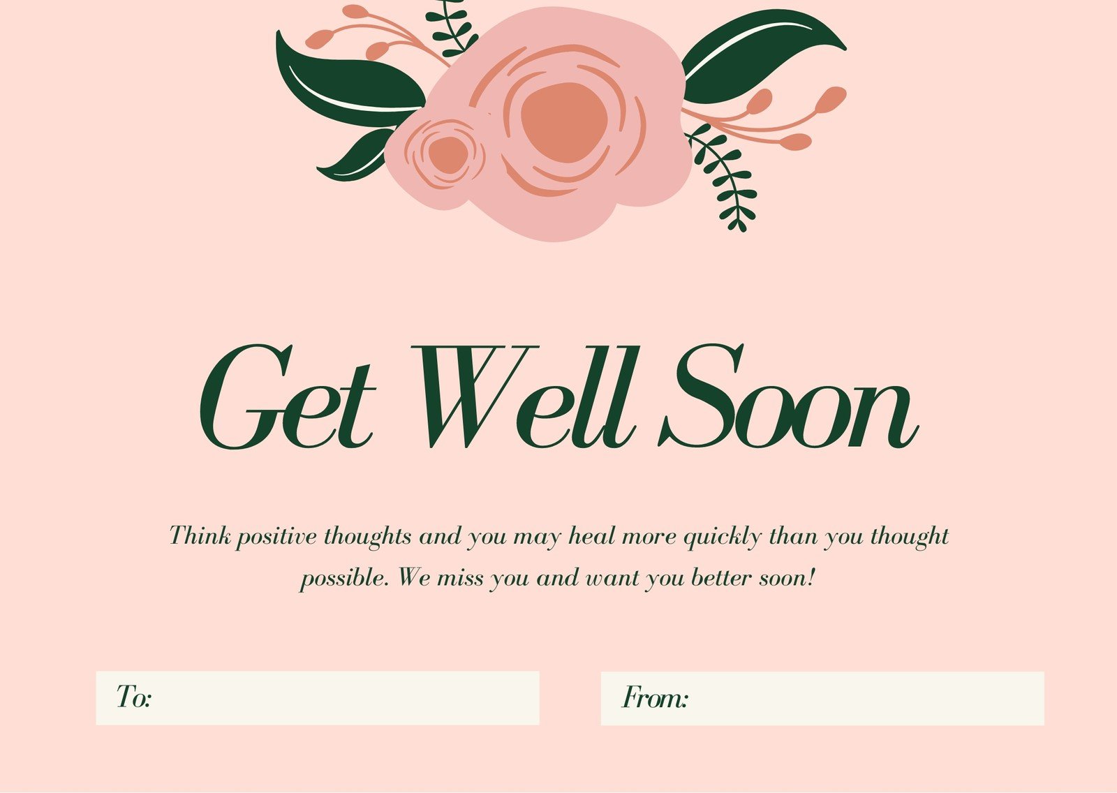 Free, printable, editable get well soon card templates  Canva In Get Well Card Template