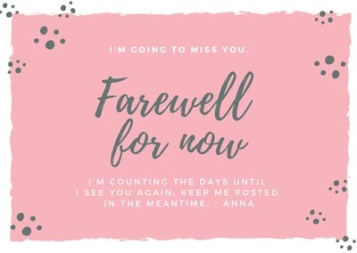 Free, Printable Farewell Card Templates To Personalize Online 