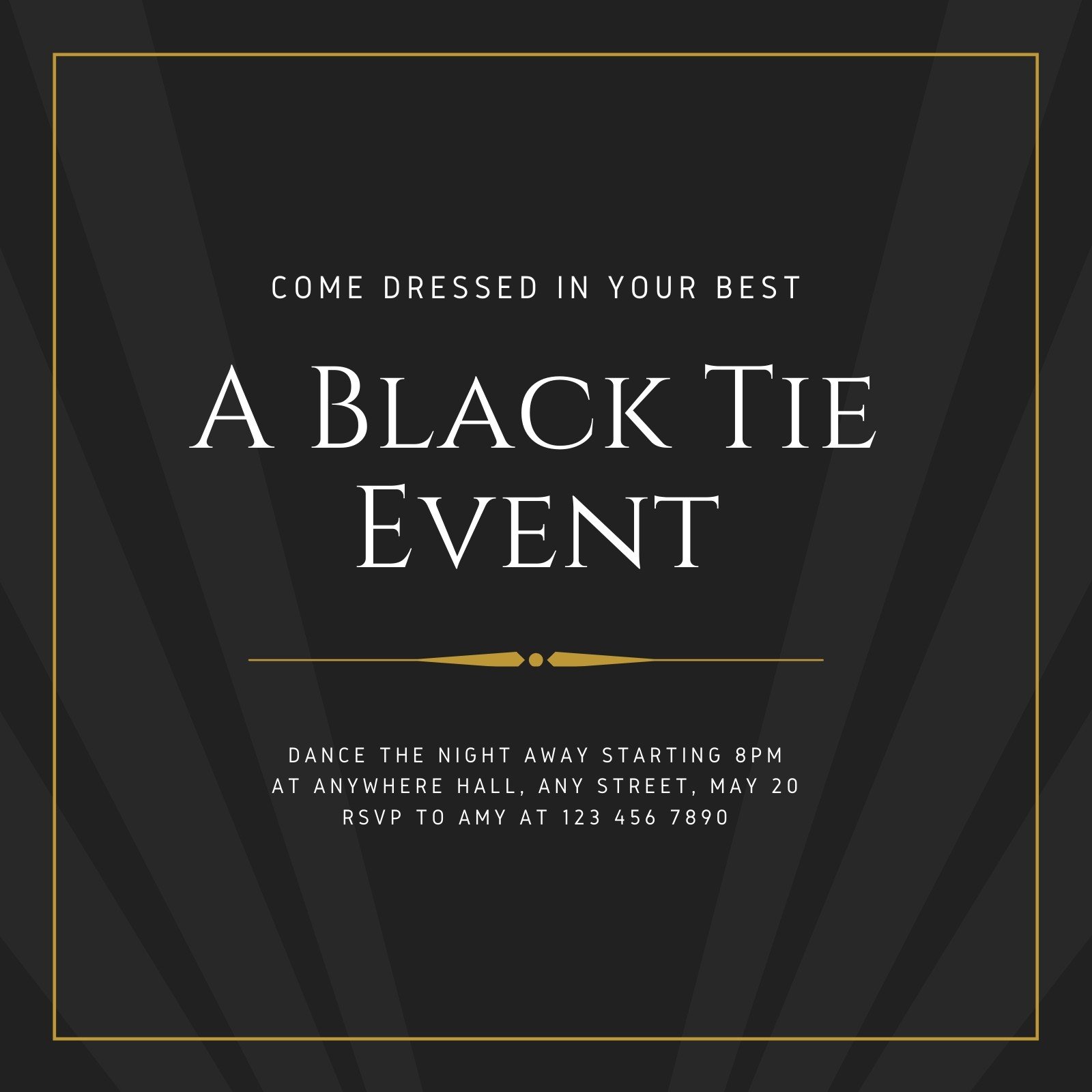 Customize 20 Black Tie Invitations Templates Online Canva