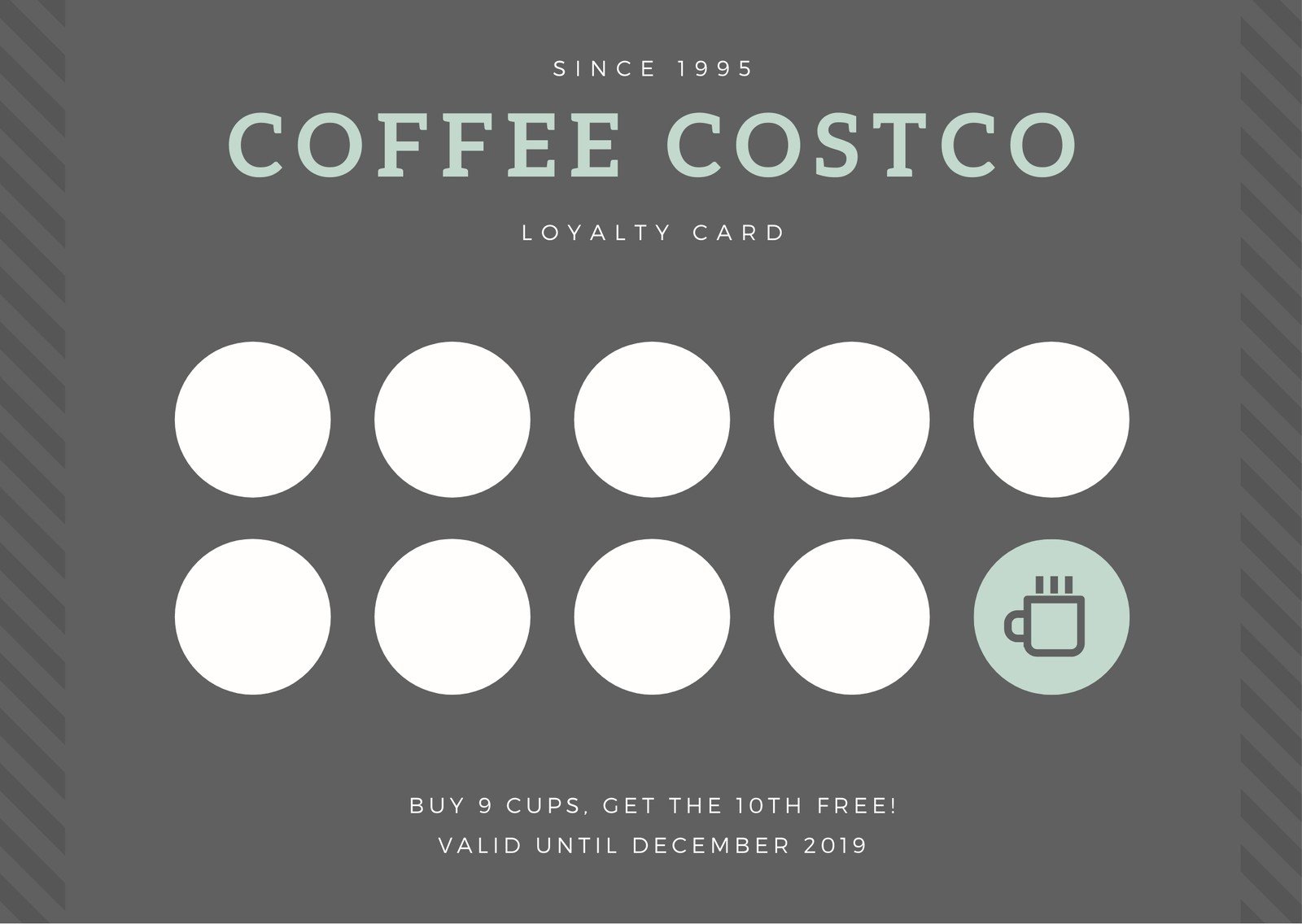 Gray Coffee Loyalty Card With Regard To Business Punch Card Template Free