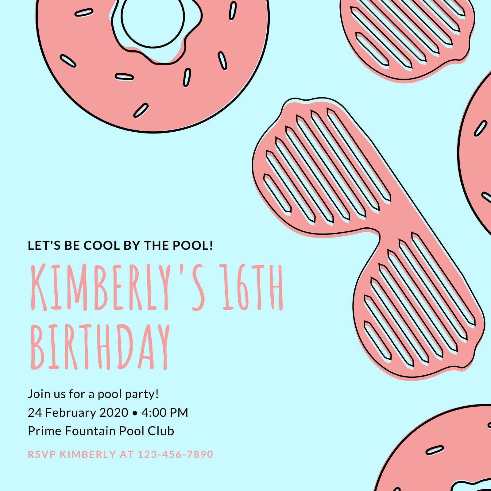 Download Free Printable Customizable Pool Party Invitation Templates Canva