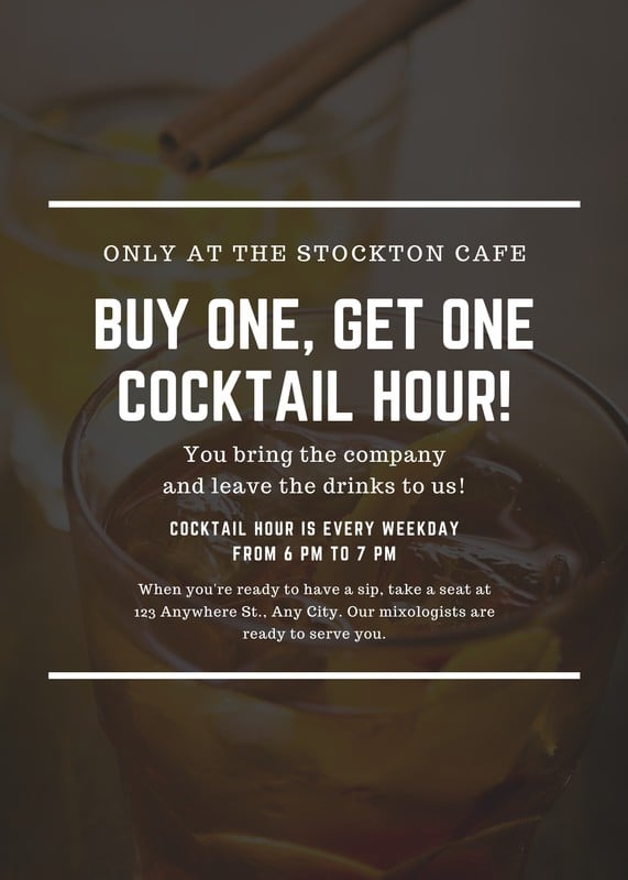 Free printable, customizable happy hour flyer templates | Canva