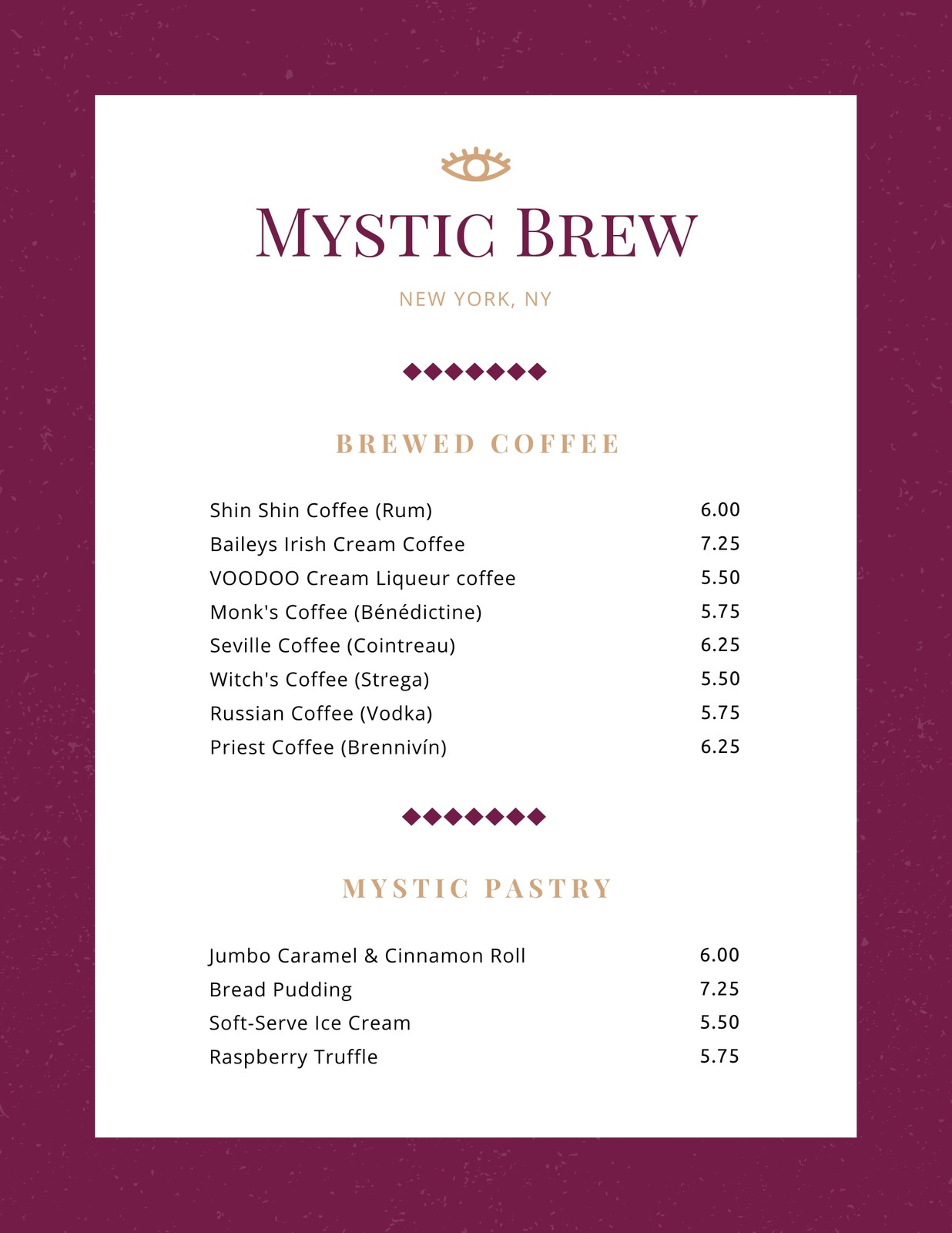 Free Printable Custom Coffee Menu Templates Canva