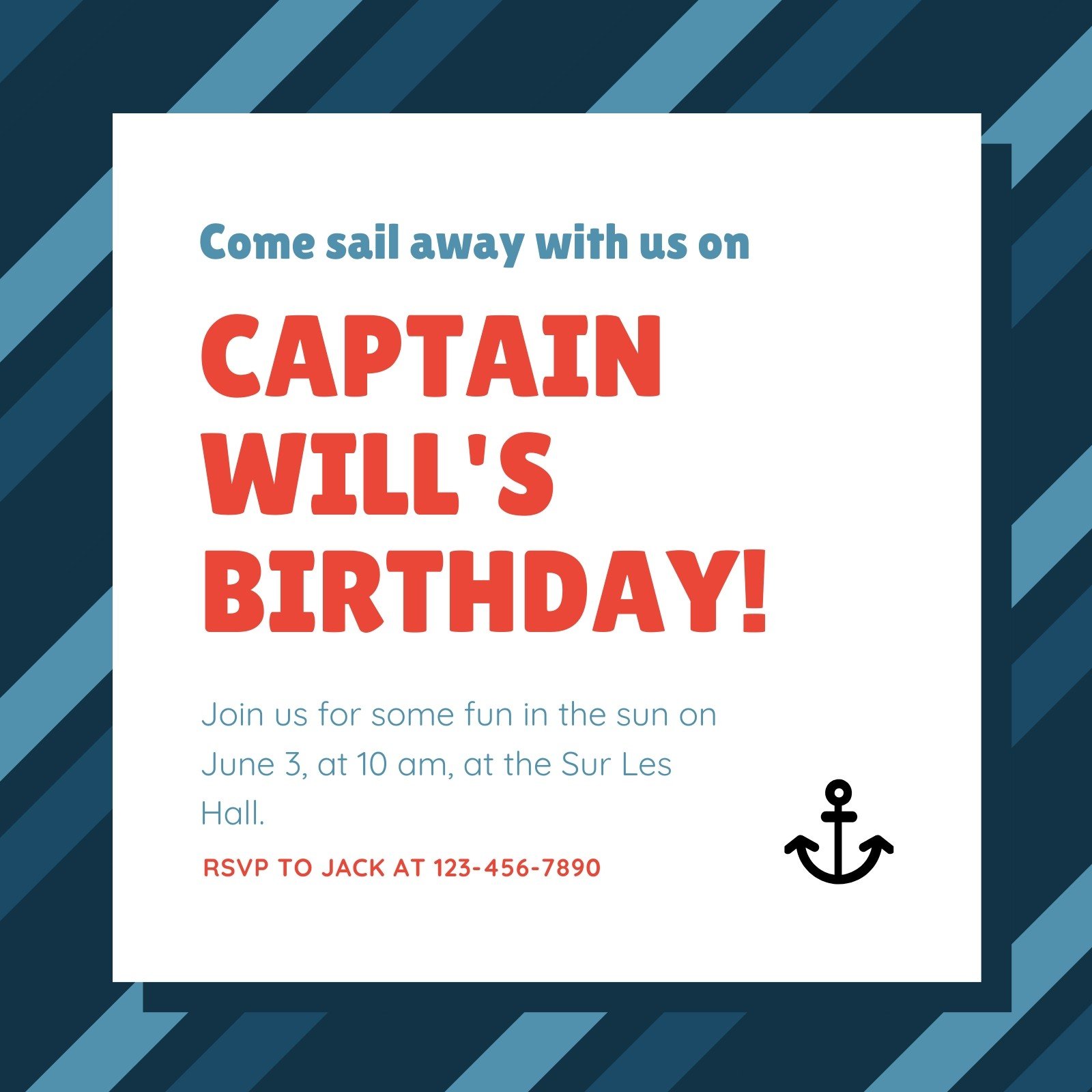 Nautical Birthday Party Invitation