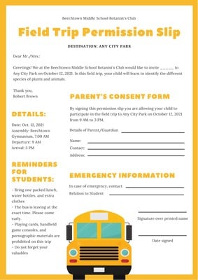 Field Trip Letter Template from marketplace.canva.com