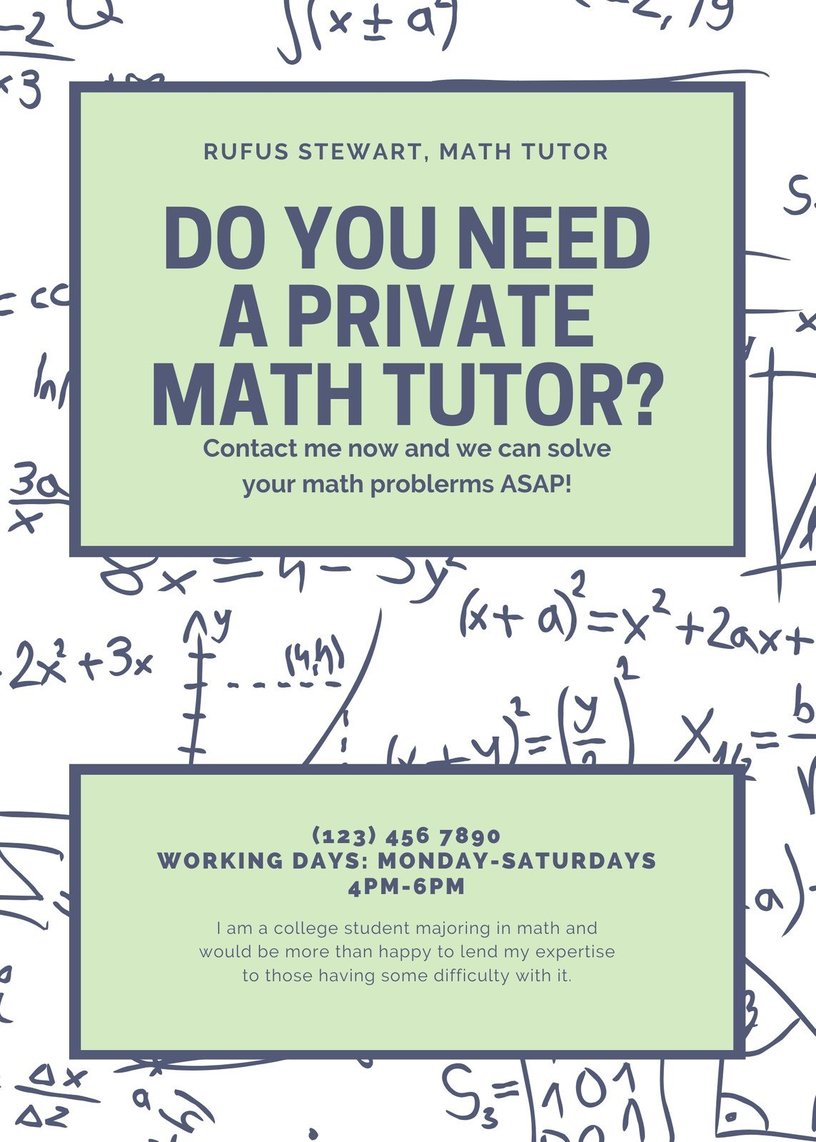 Math Tutor Flyer Template