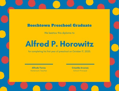 preschool diploma certificate templates by canva