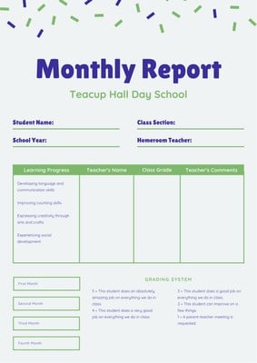Free Preschool Report Cards Templates To Customize Canva