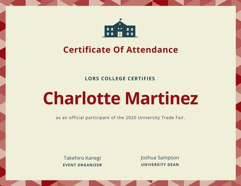 Free Custom Printable Attendance Certificate Templates Canva 6163