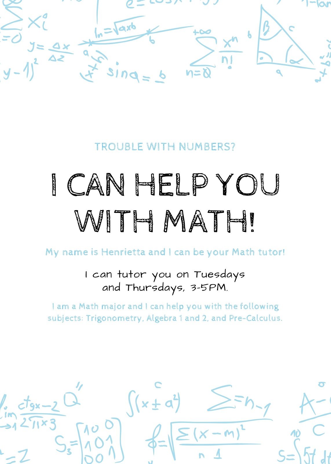 Customize 22+ Tutor Flyers Templates Online - Canva In Math Tutoring Flyer Template