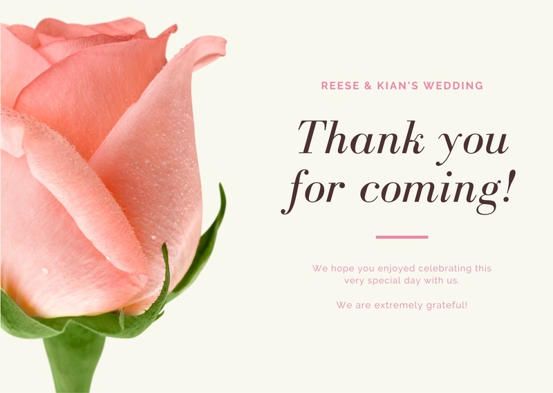 Free Wedding Thank You Card Template Photoshop