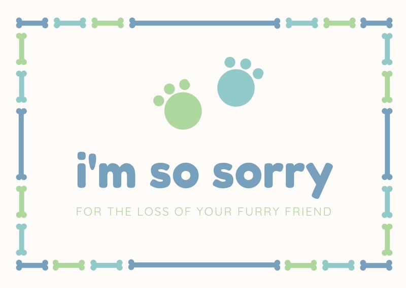 Free, printable, customizable pet sympathy card templates | Canva