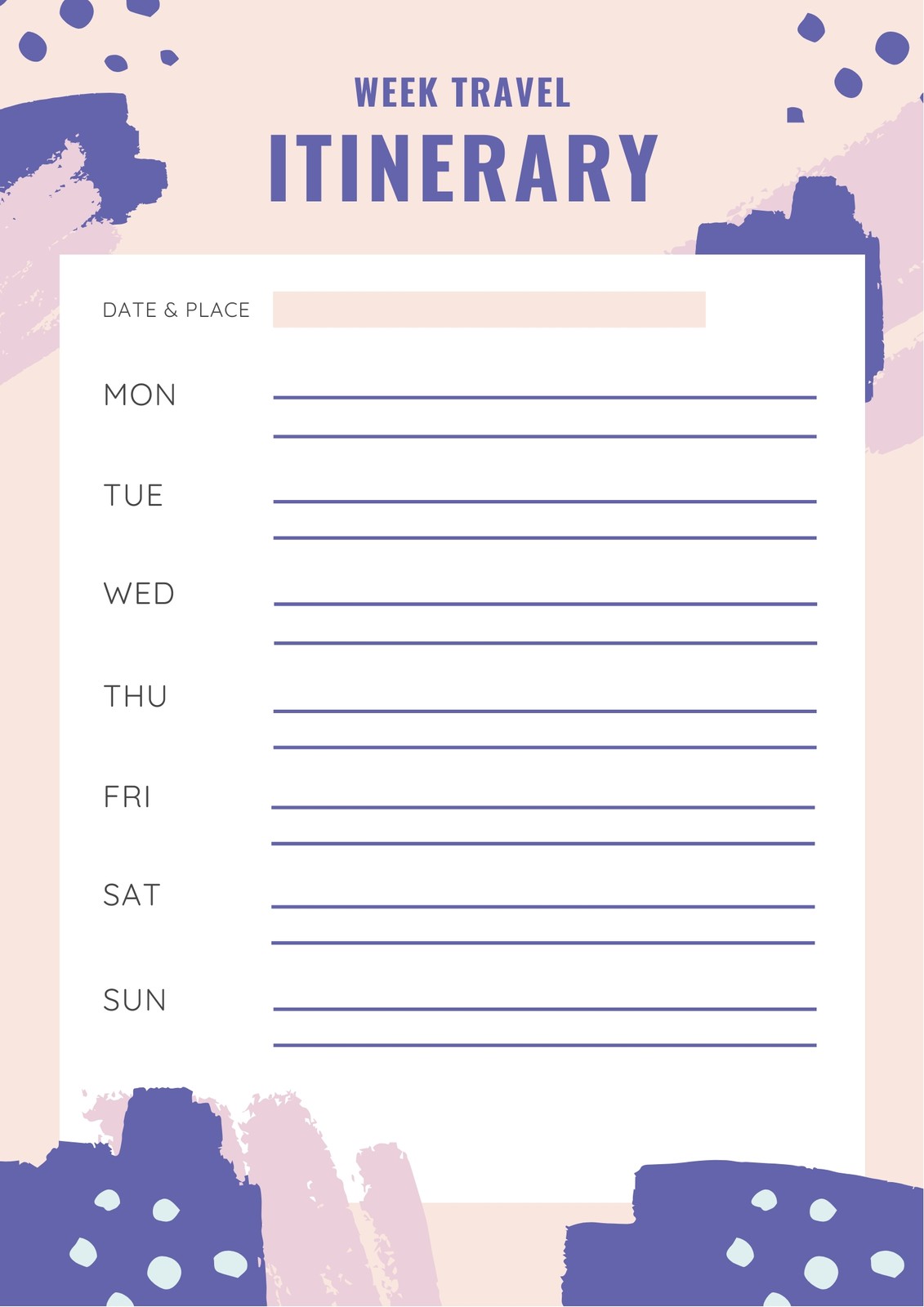 Free and customizable itinerary planner templates  Canva In Blank Trip Itinerary Template