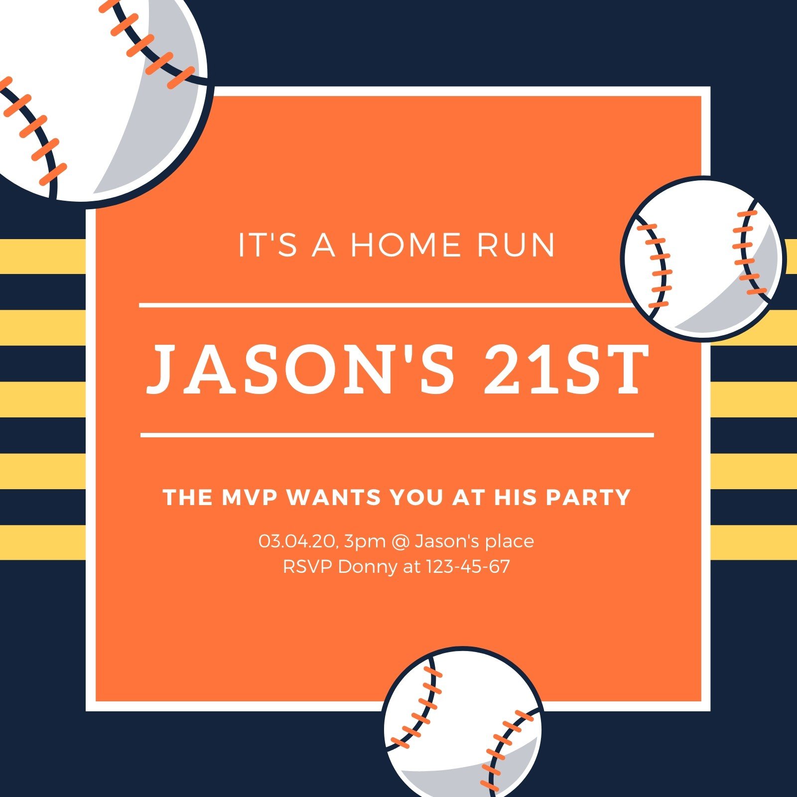 Atlanta Braves Ticket Style Sports Birthday Invitations Canv