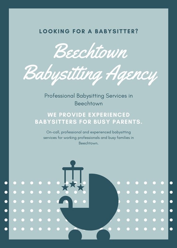 Free custom printable babysitting flyer templates | Canva