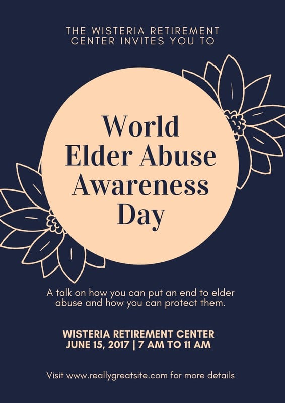 Free World Elder Abuse Awareness Day poster templates Canva