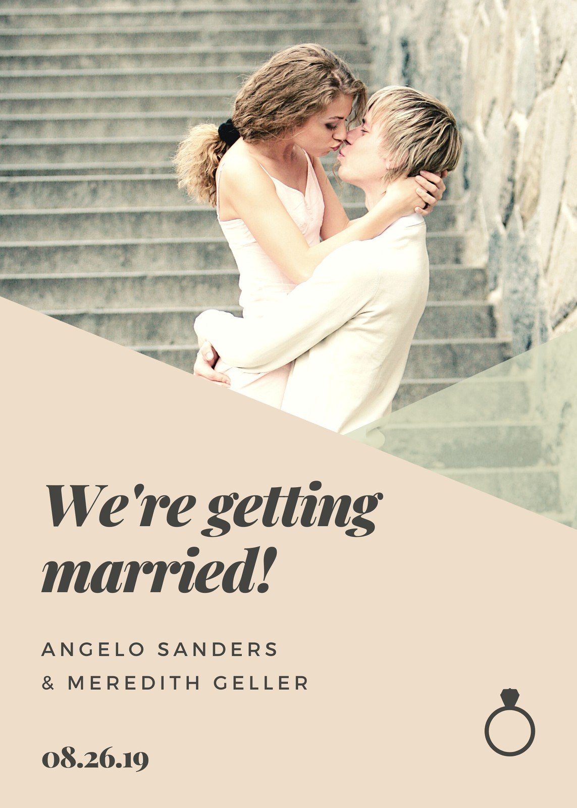 Free, custom printable wedding announcement templates Canva