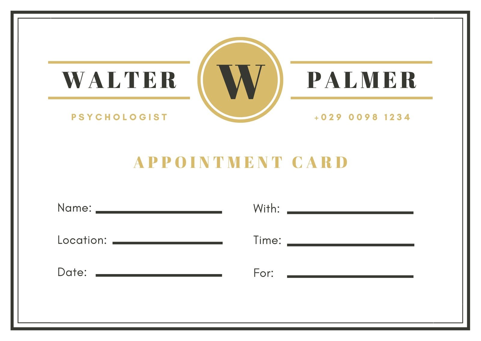 Free printable, customizable appointment card templates  Canva With Regard To Appointment Card Template Word