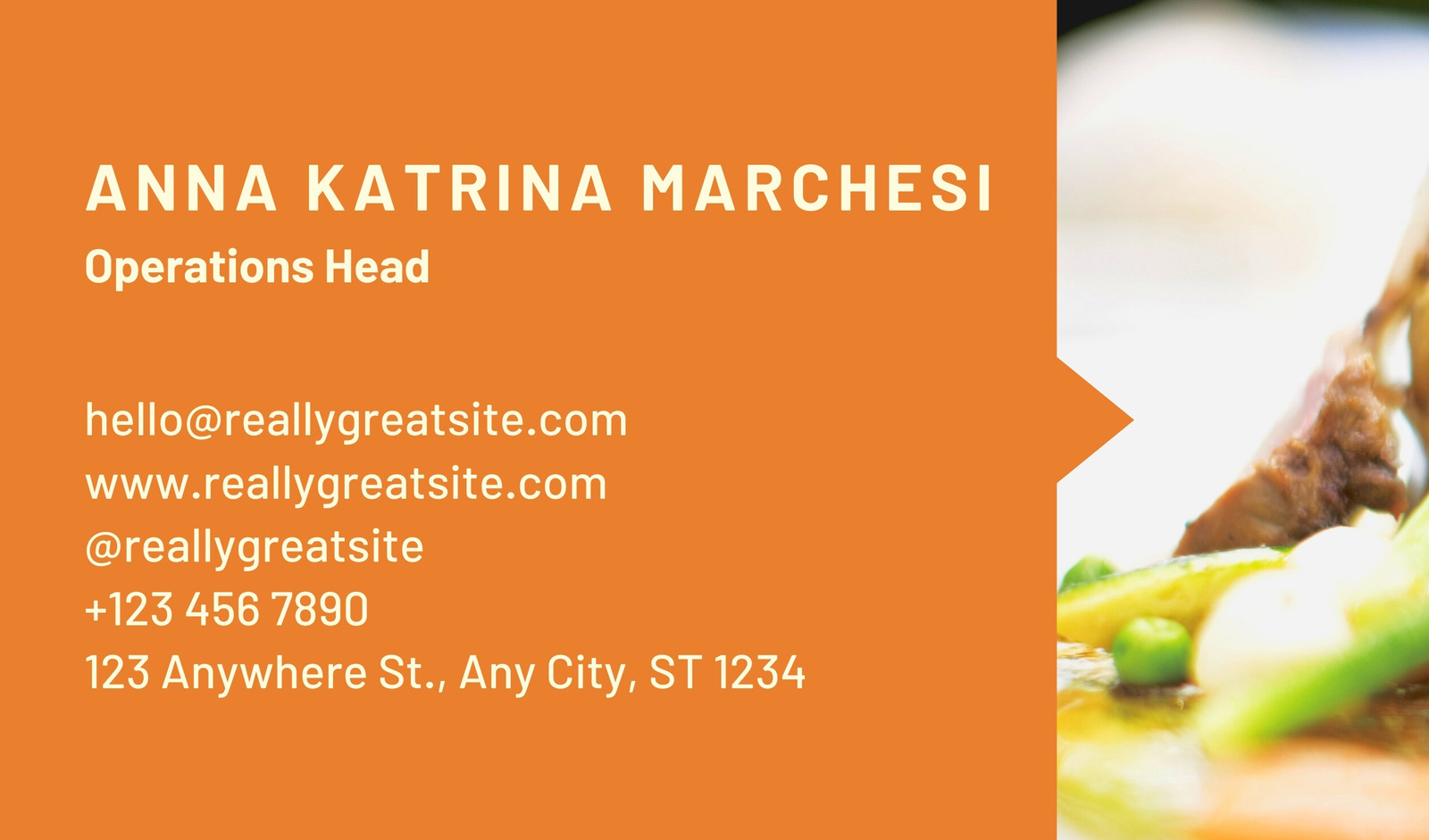 Orange Catering Business Card - Templates by Canva