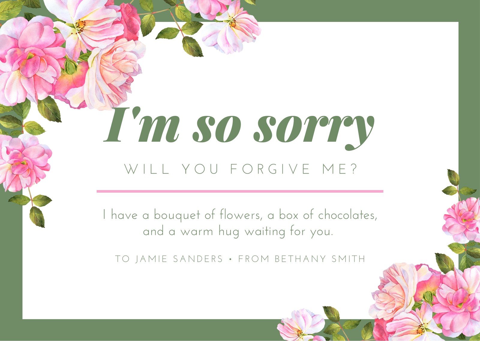 Free printable, customizable apology card templates  Canva Within Sorry Card Template