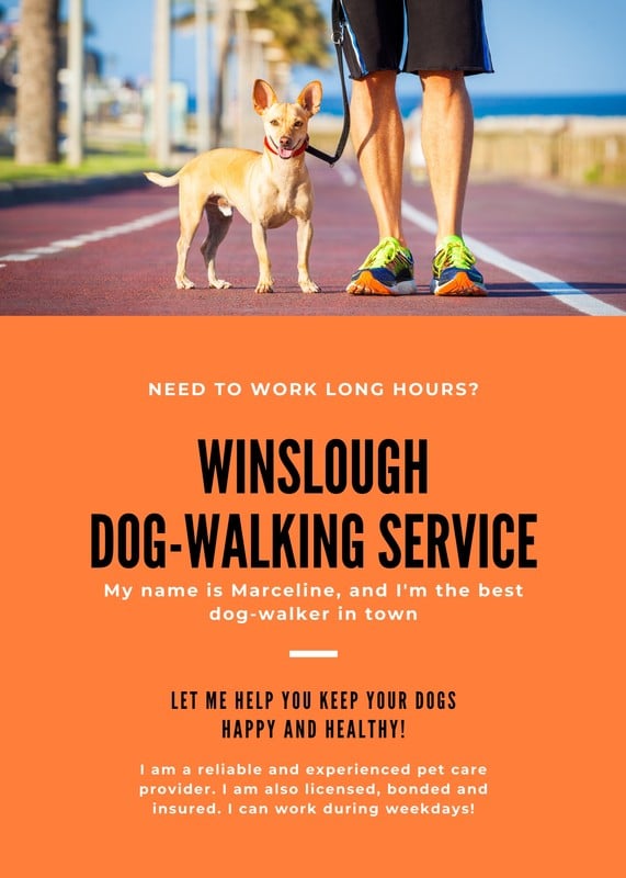 Free printable, customizable dog walker flyer templates Canva