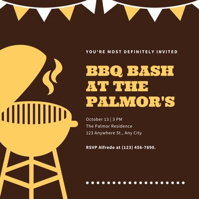 Bbq Party Invitation Flyer Templates Free Greetings Island