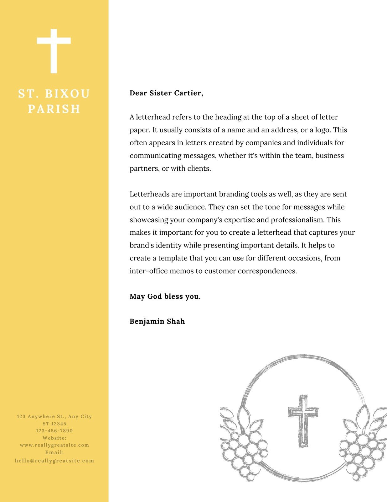 Free, printable, customizable church letterhead templates  Canva Inside Christian Letterhead Templates Free