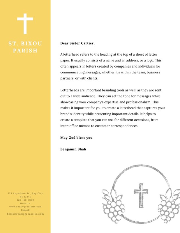 Free, printable, customizable church letterhead templates | Canva