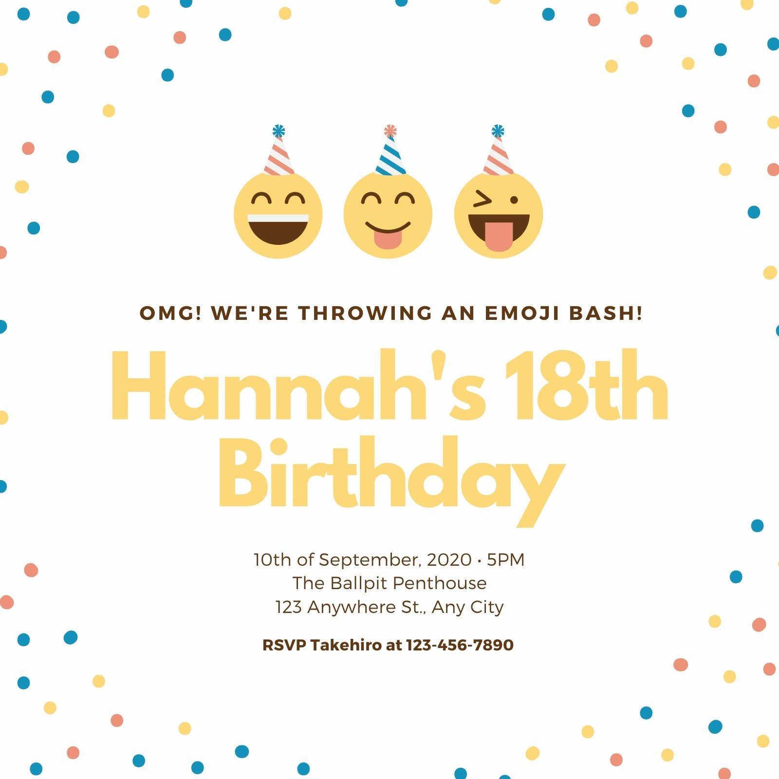 free custom printable emoji party invitation templates | canva