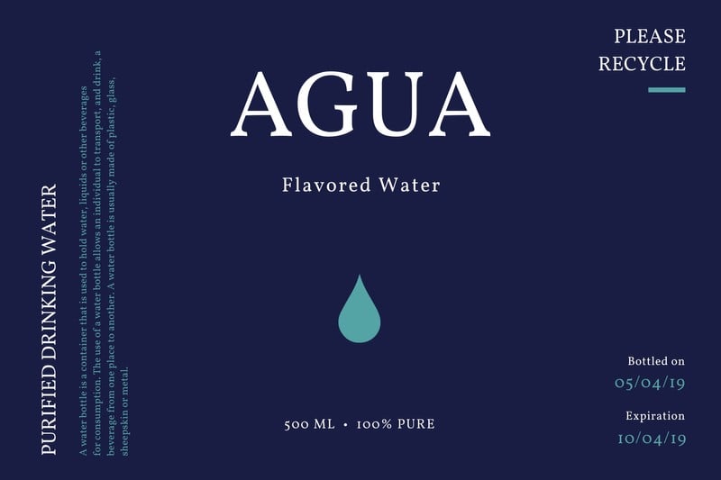 Blue Icon Minimalist Water Label Templates By Canva