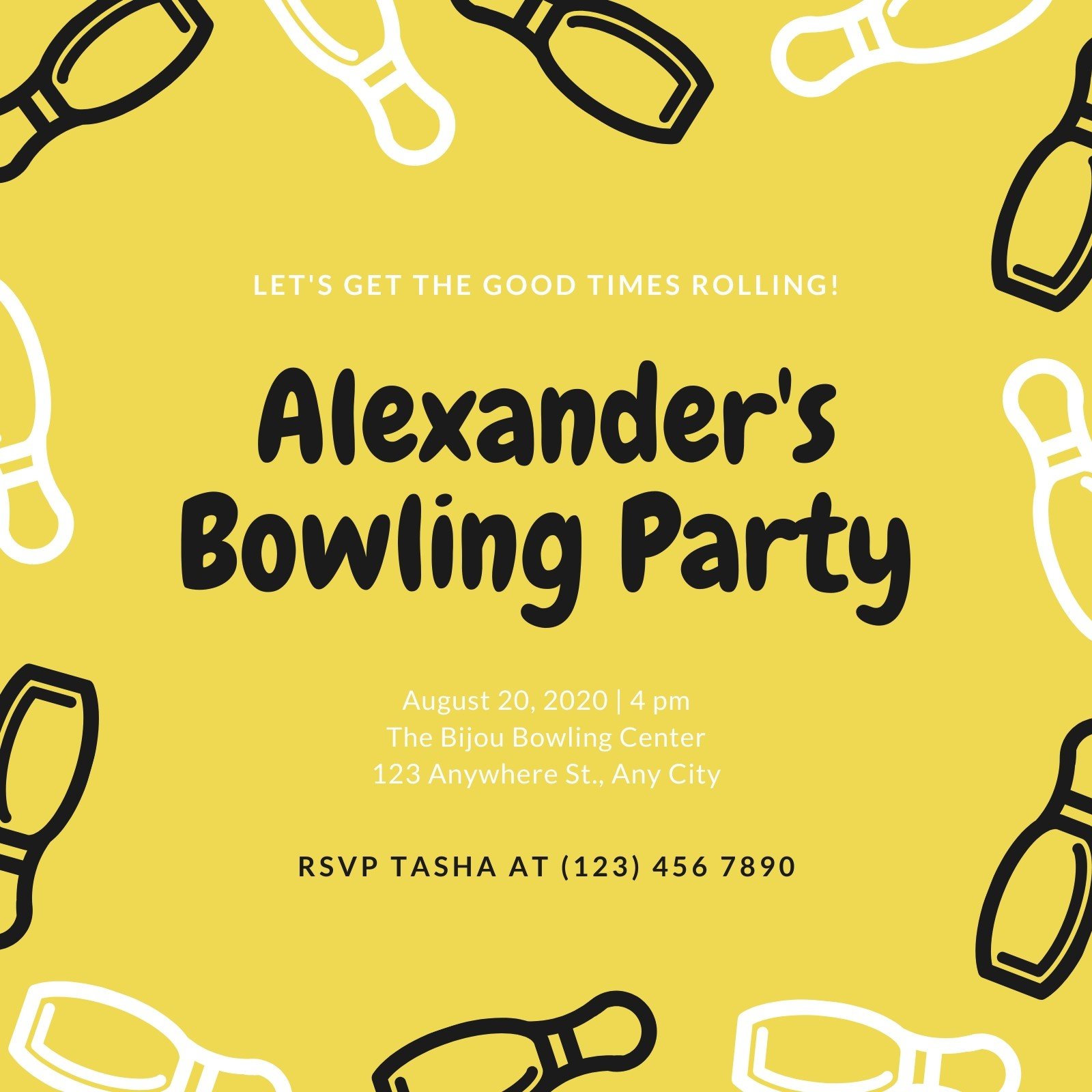 Free Printable Customizable Bowling Invitation Templates Canva