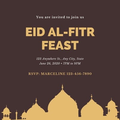 Customize 17 Eid Al Fitr Invitations Templates Online Canva