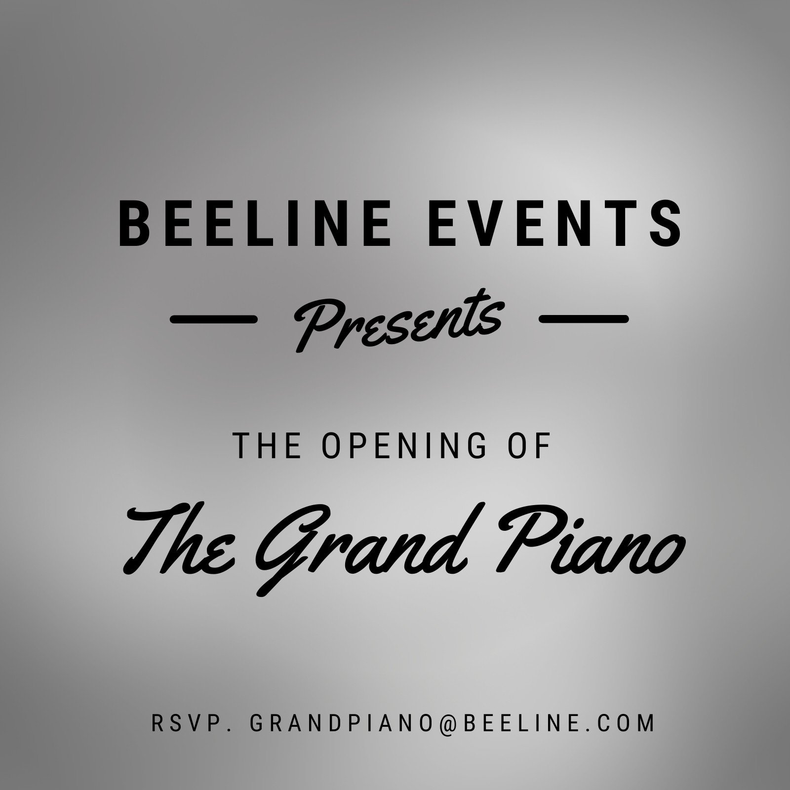 Gray Typographic Grand Opening Invitation