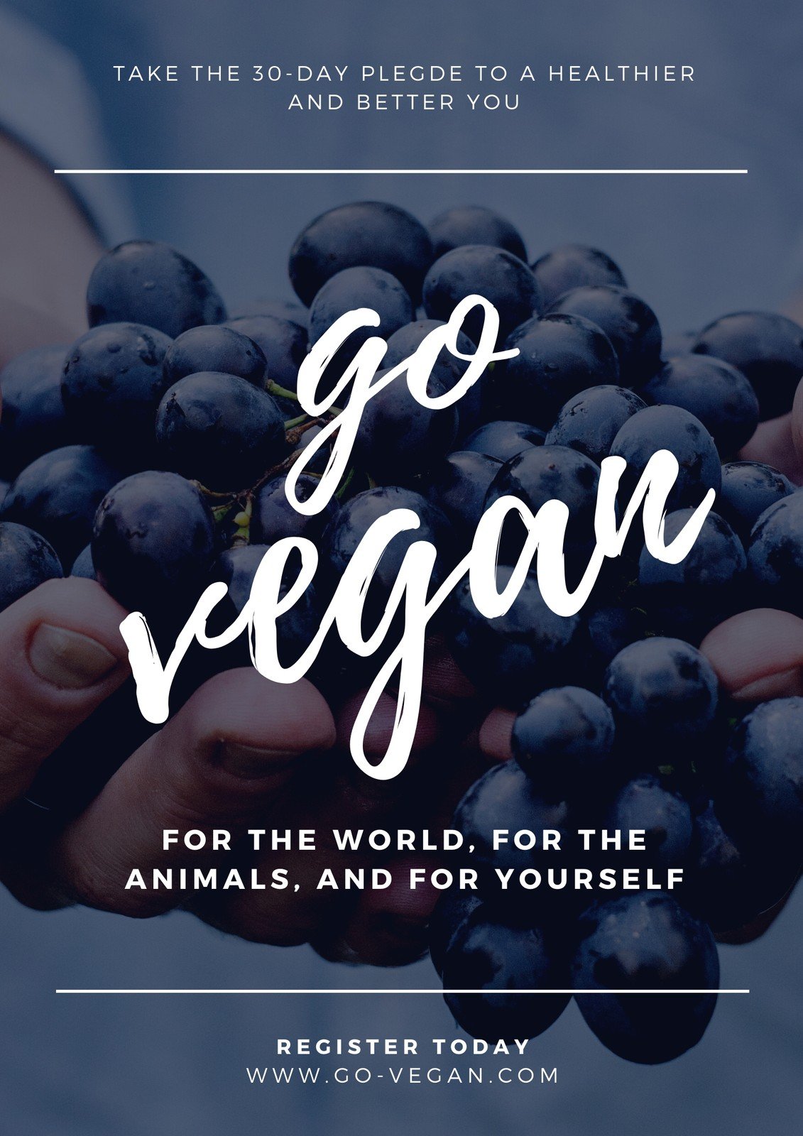White Script Text Photo Simple Vegan Poster Templates By Canva