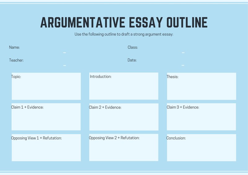 Blue Lines Essay Graphic Organizer Templates By Canva