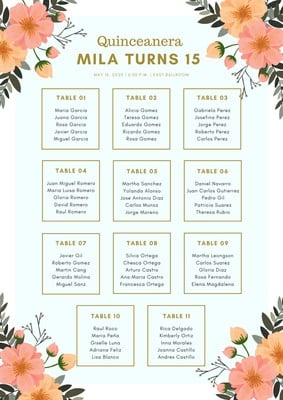 Blossom Seating Chart