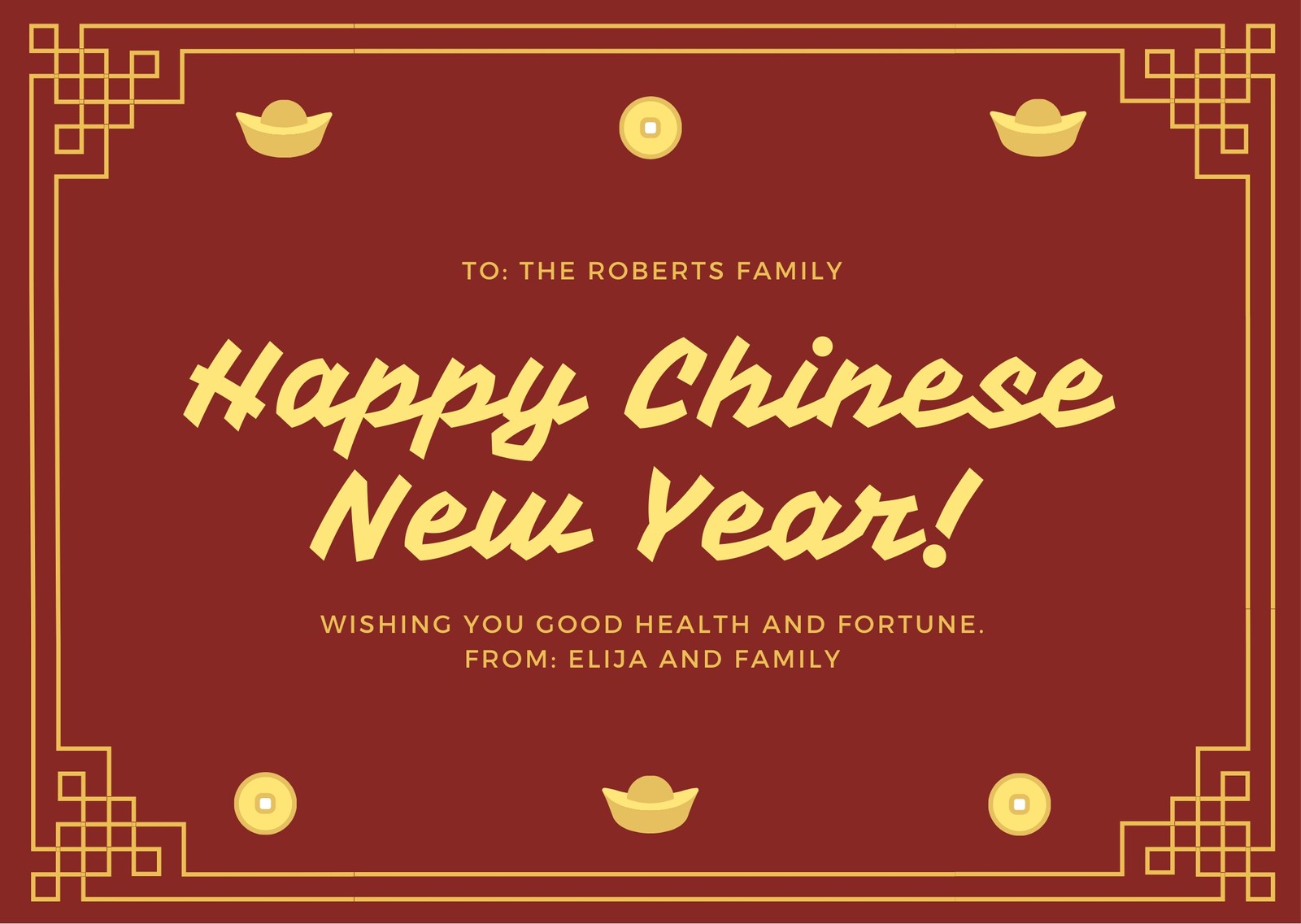 Chinese New Year Card Template Free