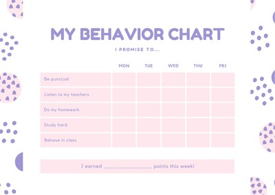 Behavior Clip Chart Template