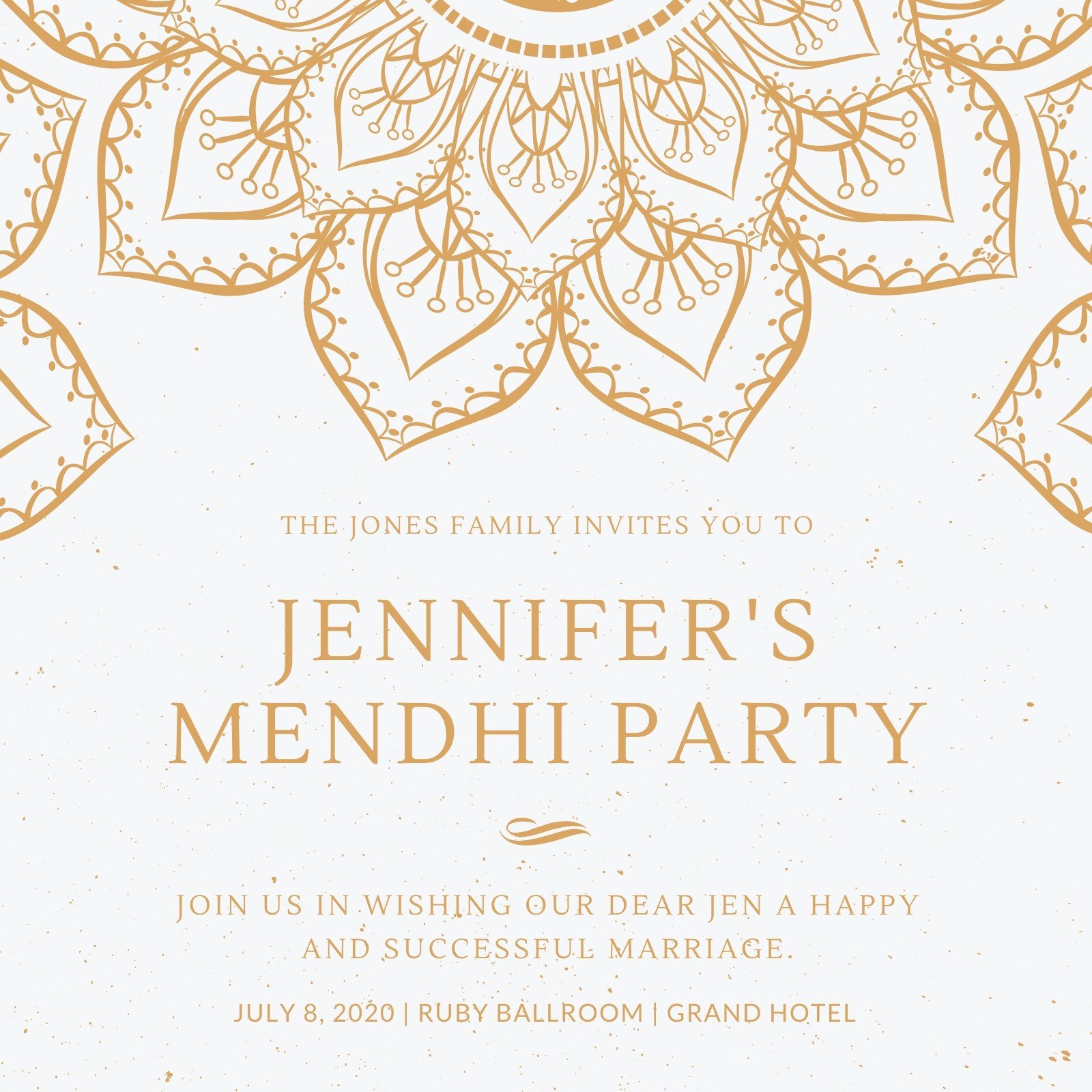 Free custom printable Mehndi invitation templates Canva