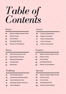 Blank Table Of Contents Template from marketplace.canva.com