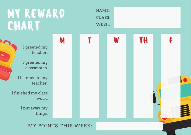 School Work Reward Chart