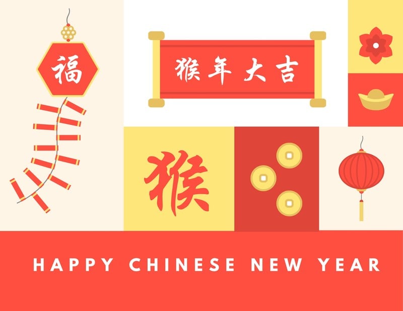 Free custom printable Chinese New Year card templates Canva