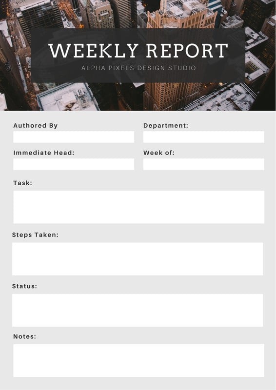 Free Printable Customizable Weekly Report Templates Canva