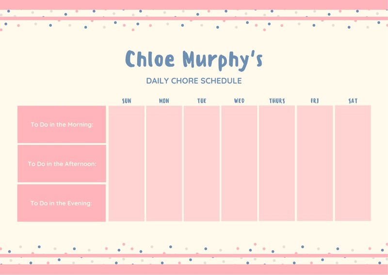 Cute Chore Chart