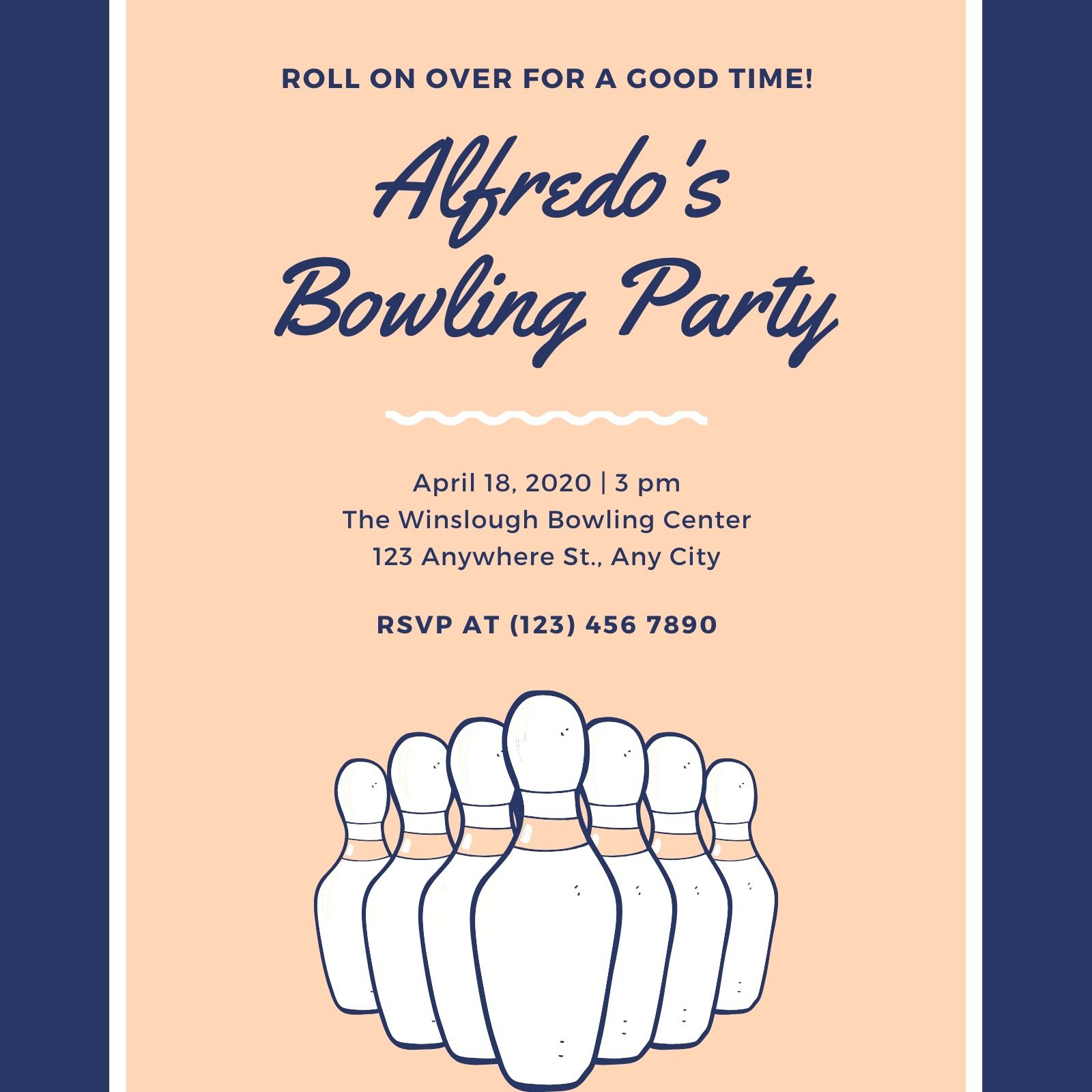 Free Printable Customizable Bowling Invitation Templates Canva