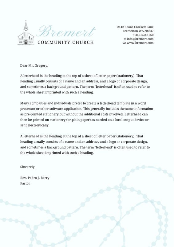 Free, printable, customizable church letterhead templates | Canva