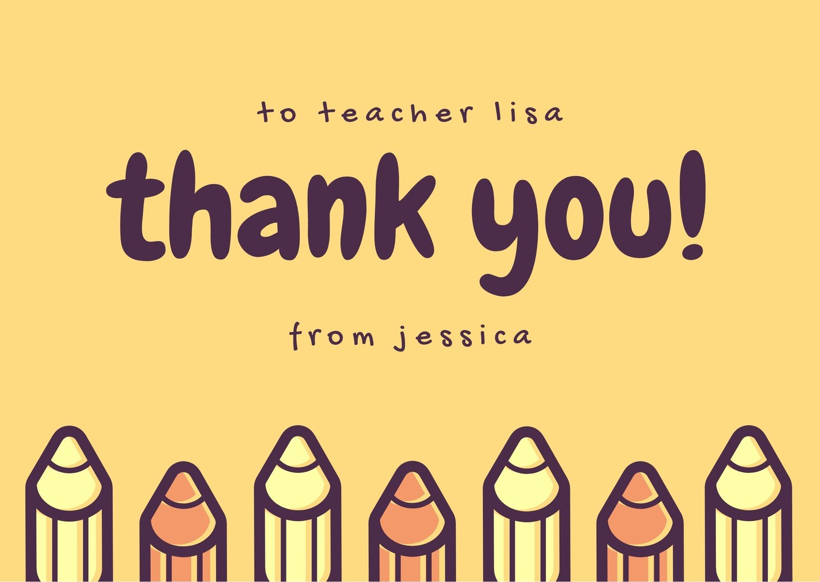 Free custom printable teacher thank you card templates Canva