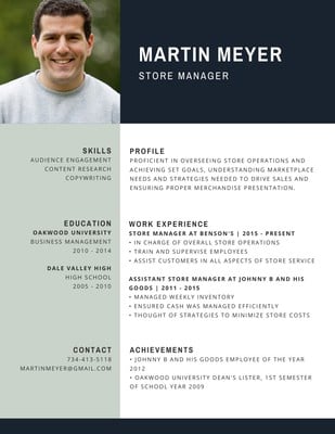 student resume template canva